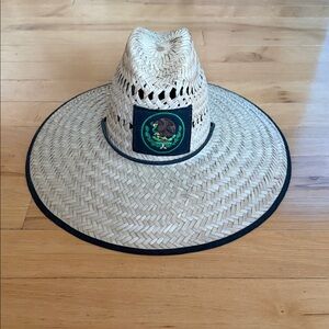 Straw Sun Hat with Embroidered Patch